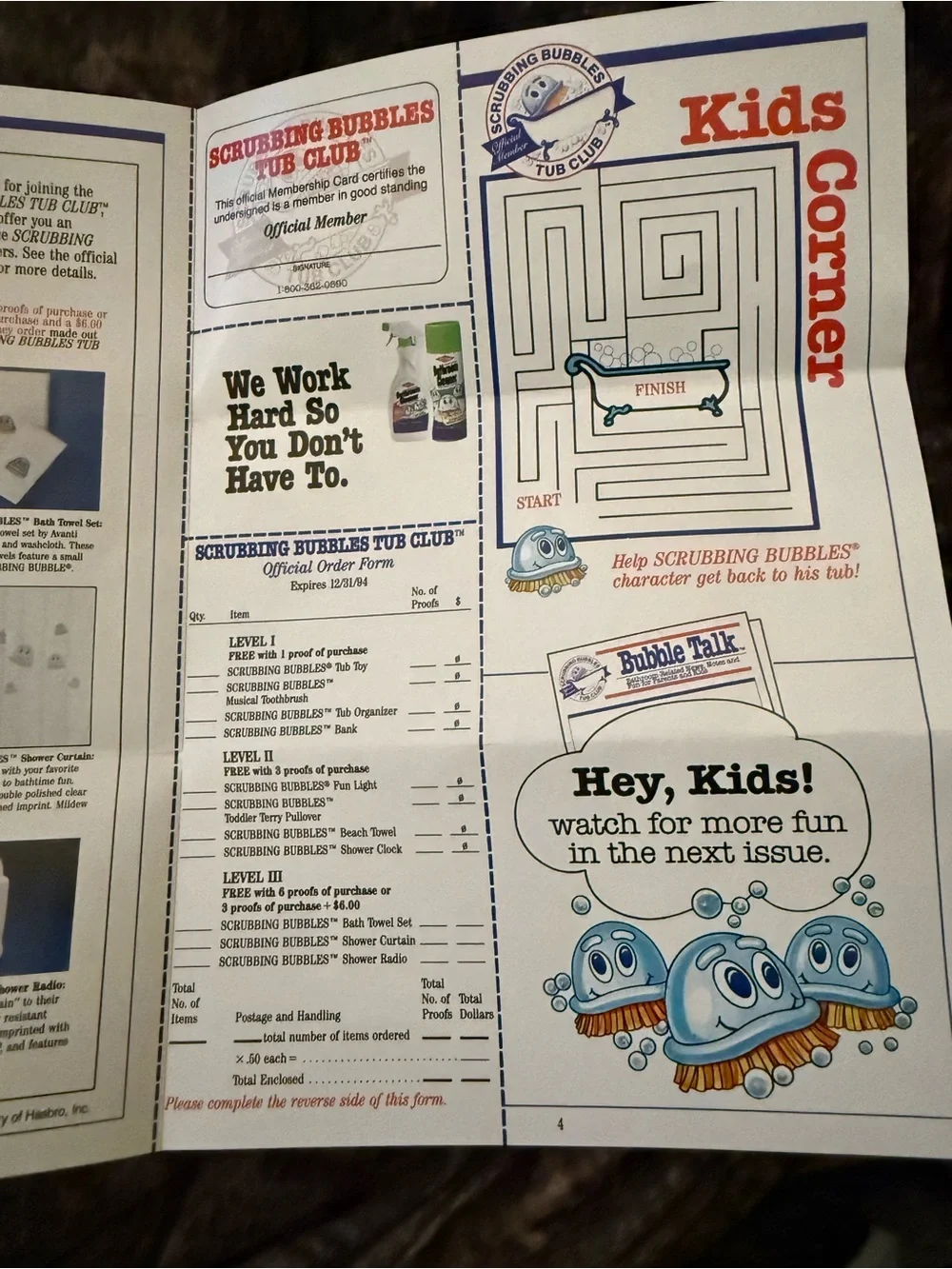 Vintage 1992 DowBrands Scrubbing Bubbles Tub-Complete Set